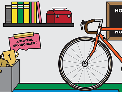 A Playful Environment bike environment illustration play playful vector