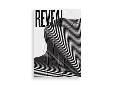 Reveal black and white poster poster art typography