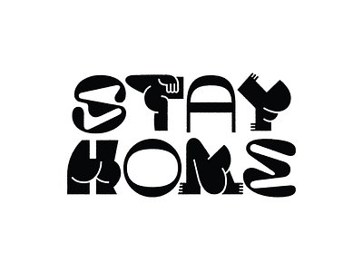 Stay Home black and white covid19 design stay home typography