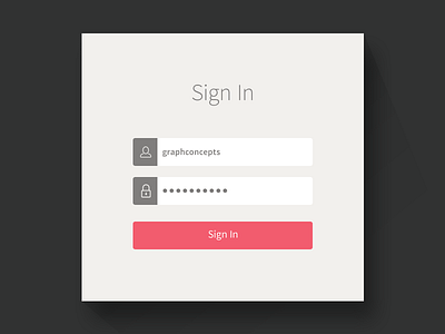 Sign In Form button flat form icons interface line login password shadow ui username ux