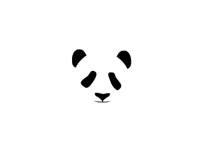 Panda bear black closure logo mark negative space symbol white