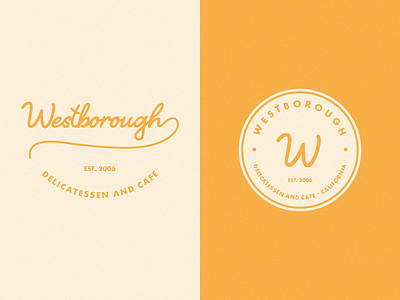 Westborough Delicatessen and Cafe calligraphy logo script vector visual identity