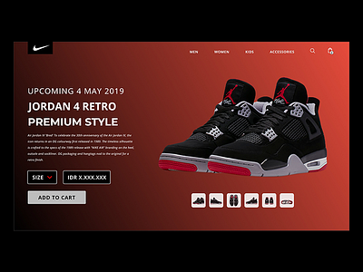 Nike Air Jordan Retro Premium ui web web design