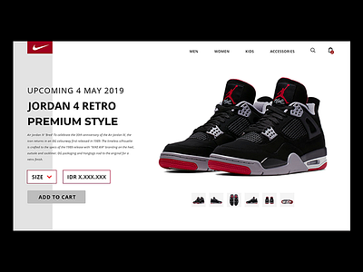 Nike Air Jordan Retro Premium design ui web web design