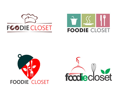 Foodie Closet Logoa branding design illustration logo typography