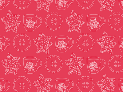 Holiday Treats Pattern christmas christmas cookies holiday hot chocolate hot cocoa mug pattern pie snowflake treats