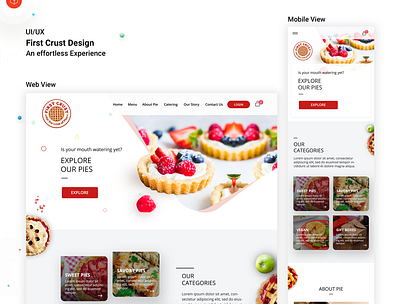 First Crust - UI/UX branding food logo pie ui ux website