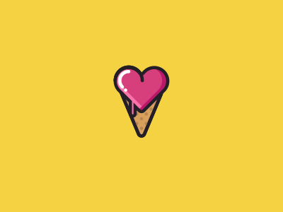 Ice Cream Heart cream heart ice icon illustration outline