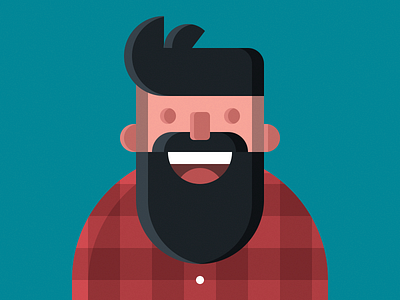 Beard guy beard character flat guy hipster illustration