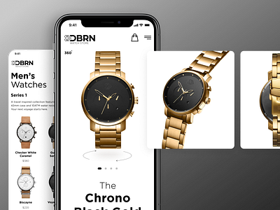 Watch Store DBRN - Adaptive version adaptive black card design ecommerce figma interface ios iphone minimal mobile shadow store ui ux watch wed