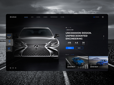 Lexus Website Concept black car design engineering figma interface lexus minimal ui user interface ux