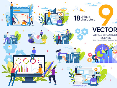 Vector Office Scenes Situations business businesswoman coffee colleague collection conversation discussion girl idea manager office people person quality scene success talk together vector young