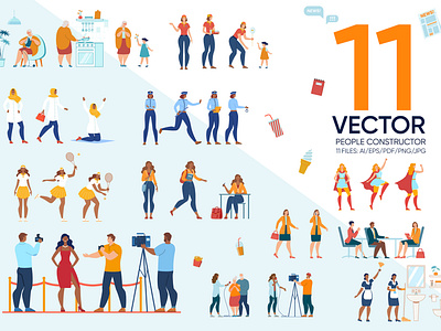 People Constructor Vector Scenes