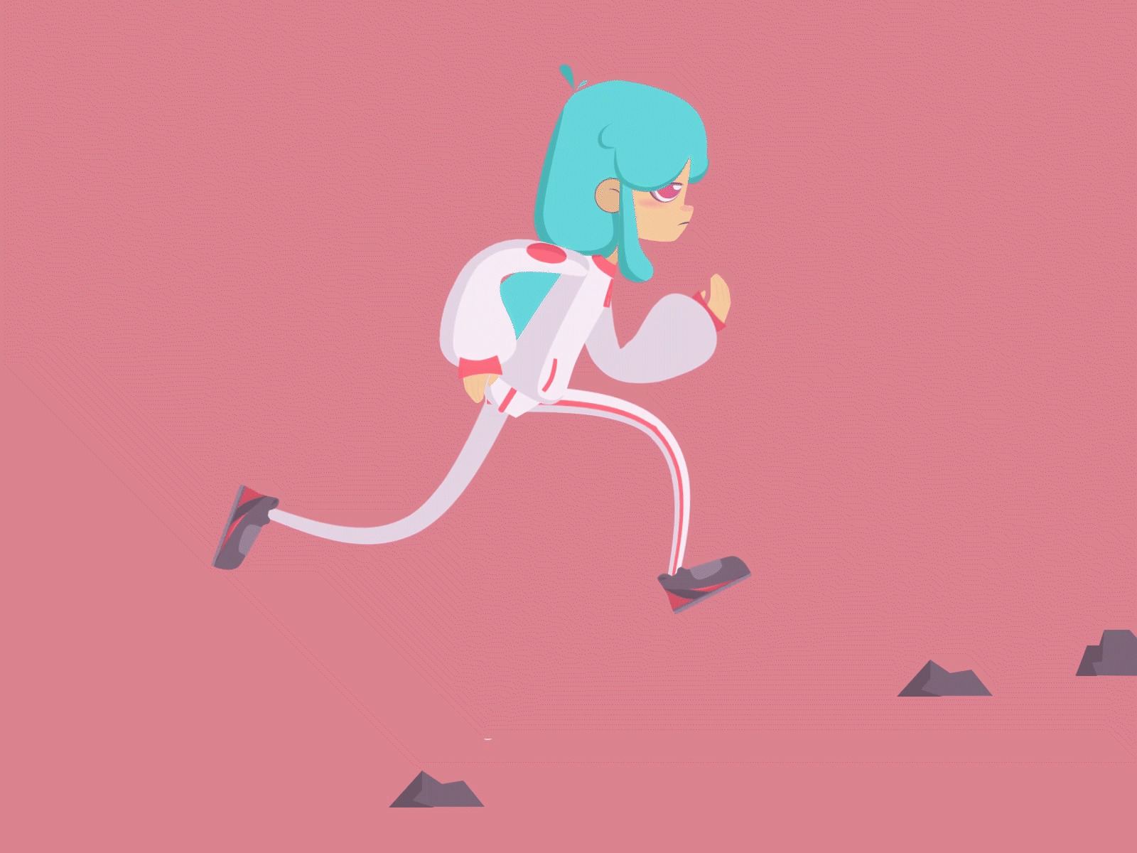 Run Baby Run 2d animation after effect animation charachter design duik bassel girl illustration pink run run cycle vector