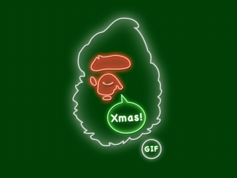 Merry Christmas!! [GIF] 12 25 ape bape christmas fun gif neon light santa