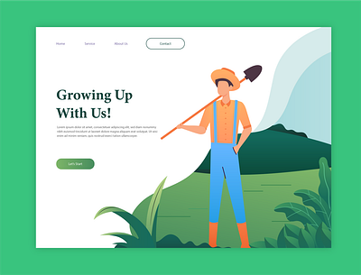 Farmer Illustration animation app design farm farmers flat illustration vector web