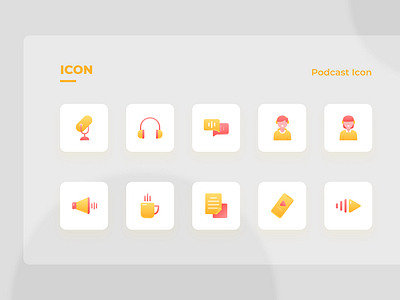 Podcast Icon Set