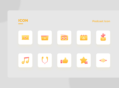 Podcast Icon Set app flat icon icondesigner iconfreelancer iconset illustration logo podcast podcast logo podcasting ui website
