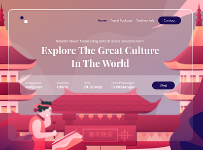 Explore Culture Apps - Exploration Design china design flat illustration illustrator ui vector website
