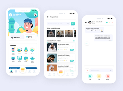 Ngaji Apps - Muslim Consultation Chat app design flat freelance designer icon illustrator mobile app mobile design mobile ui muslim muslim apps ui website