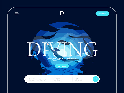 Free Diving Apps - Exploration Design app design diving flat freelance designer illustration illustrator ui vector website world oceans day