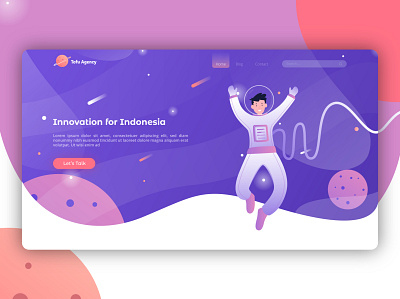 Landing Page for agency animation app design flat icon illustration illustrator ui vector website