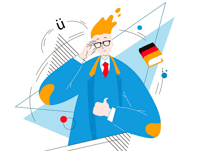 Teacher of German. european universities flat illustrations for the site teacher of german vector