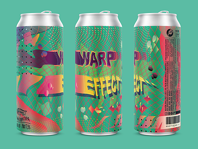 warp effect alcohol beer can craft craftbeer illustration label package pattern space warp