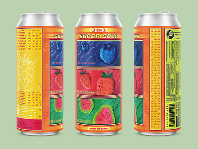super sour 8bit alcohol beer can craft craftbeer illustration label nes package pattern