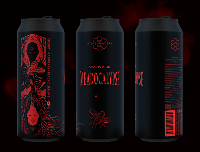 MEADOCALYPSE alcohol apocalypse bee beer can dark illustration label mead package