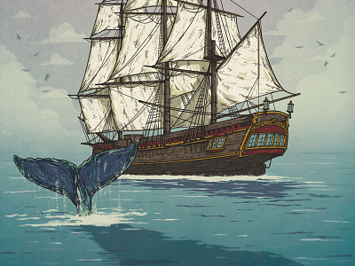 Ship beer craftbeer fog poster ship whale