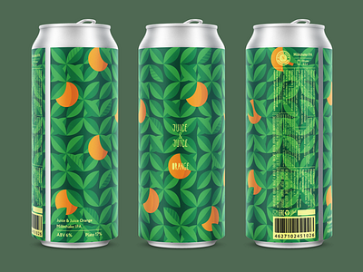 Orange Milkshake IPA beer can craft drink food illustration label orange package pattern