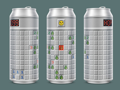 hopsweeper alcohol beer bomb can hop illustration label mine minesweeper package pattern