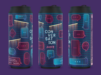 Conversation Juice beer bubble can illustration juice light neon package pattern