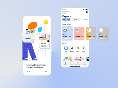 Online courses app ui webdesign
