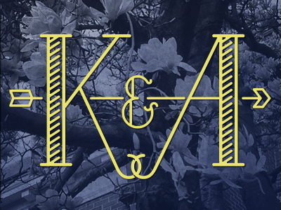 K & A Monogram ampersand arrow logo monogram wedding