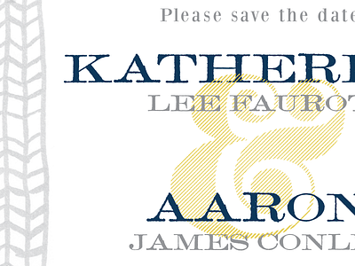 K & A Save the Date ampersand card chevron invite