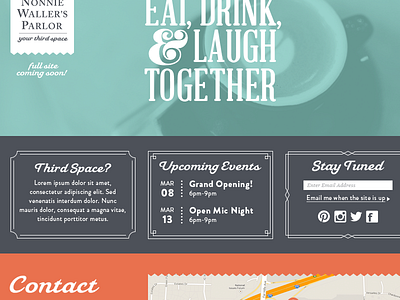 Landing Page bakery cafe coffee fun ornate typography web