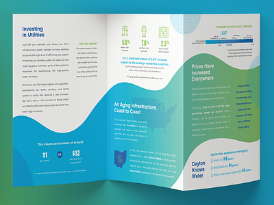 Trifold Brochure Spread branding brochure campaign gradient infographic statistics water