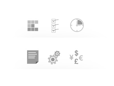 Icons grayscale icons monochromatic simple symbols web