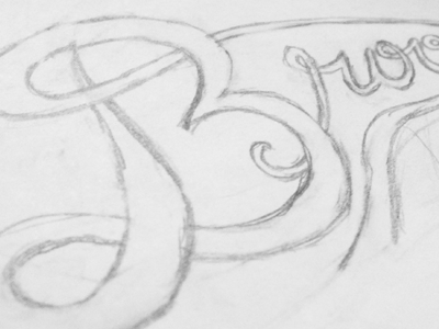 Brooke Script hand drawn pencil process script sketch type typography