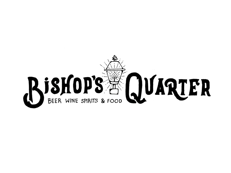 Bishop's Quarter Logo Concept bar beer branding fire flame identity lamp lantern mark restaurant seal sketch vintage wine