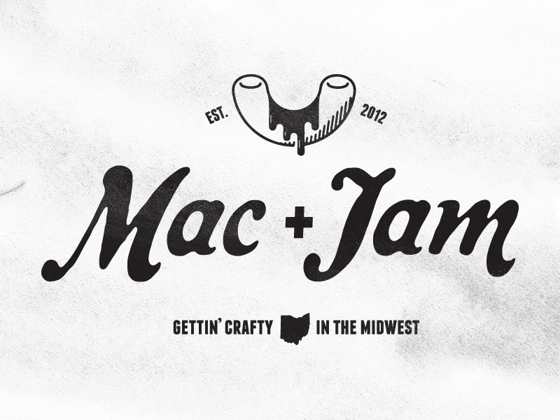 Mac & Jam Logo 3 craft crafty diy do it yourself goods illustration jam logo mac mark midwest ohio one color seal stamp