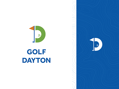 Golf Dayton Logo branding flag golf logo logo design rebrand topographic map