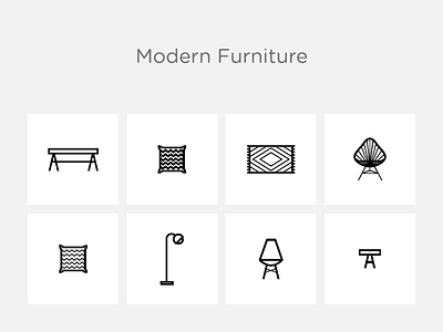 Modern Furniture decor designer furniture home icons noun project office