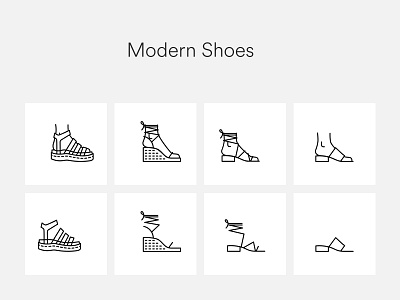 Modern shoes icons