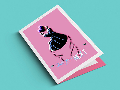 Thank You, Next art card design design art greetingcard illustration lettering minimal mockup pink sassy type typography valentines day vector