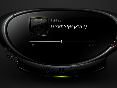FrenchStyle Media Player black dark futuristic glossy iokker lime green media player
