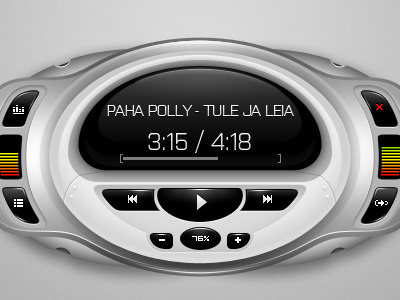 Oval Player futuristic glossy gui interface media player oval radial white