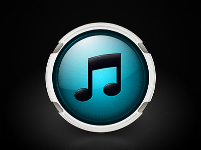 iTunes 10 icon + PSD blue futuristic glossy icon itunes